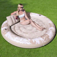 (white, 190*165cm) Inflatable Water Float Leaf Pool Lounge Party Floating Chair Water Bed