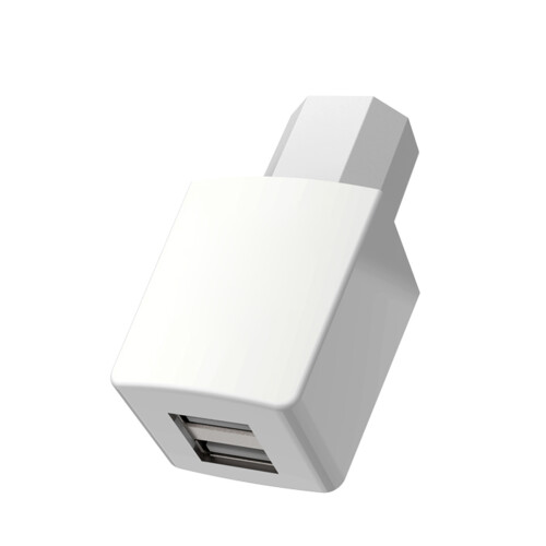 Ladeadapter mit Kunststoffstruktur für den-Weißer Doppel-USB