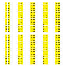 10 feuilles d'onglets d'index multicolores pour-chiffres jaunes