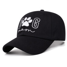 Fashion Pet Lover Hat Embroidered Dog Mom Design-Black
