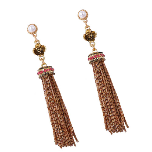 Boucles d'oreilles pendantes Vintage élégantes avec longues