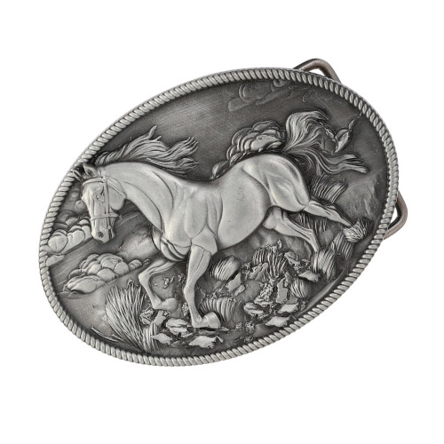 Stylish Oval Belt Buckle Belt Clasp 3d Embossed-ancient silver