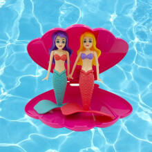 (Light blue) Shell Mermaid Diving Toy Swimming Toy for Kids Water Play Sinking Spinning Rising Mermaid