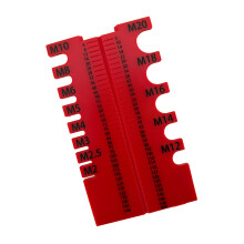 Metrische boutidentificatiemeter met dubbele bereikschaal-Rood