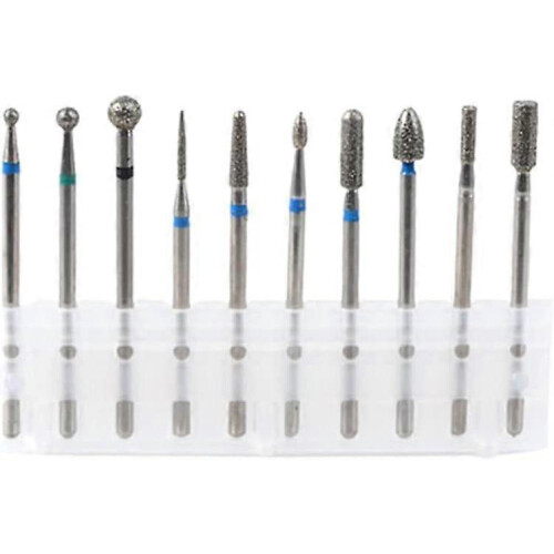10Pcs Ceramic Nail Drill Bits Set Remove Acrylic Gel Cuticle Nail File Bit Tools