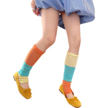 Breathable Cotton Blend Thigh High Socks Perfect- O blue yellow