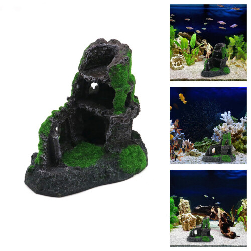 Châteaux d'aquarium interactifs, ornements multiples grottes 1