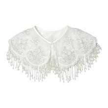 Trendy witte organza afneembare kraag versierd met-55044