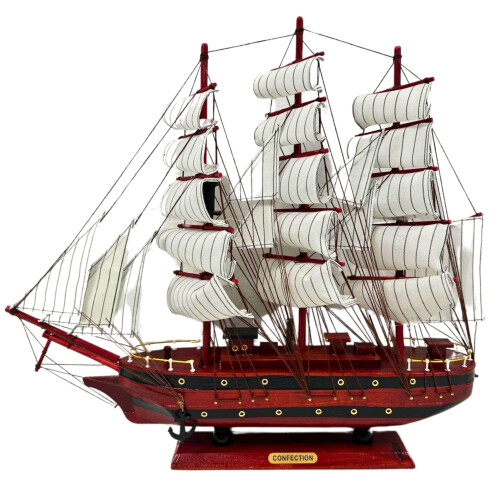 Confection Model Ship 1a With Display Stand Assembled 50cm Handmade