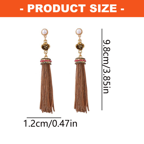 Retro Drop Earrings Delicate Alloy Construction with Intricate 2
