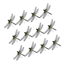 Pack Of 12 Decorative Beautiful Black Realistic Dragonflies