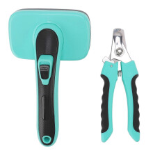 Pet Slicker Brush Self Cleaning Comb Safe Massage Grooming Kit Pet Hair Shedding Brush with Nail Clipper for Dog Cat