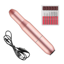 High Speed Polishing Rose Gold Electric Nail Drill Kit Home Salon