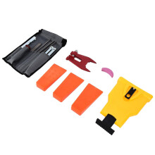 Chainsaw Sharpener Kit with 5/32 3/16 7/32 Inch Files Stone Tool Trunnion Screw Cutting Wedge Tool