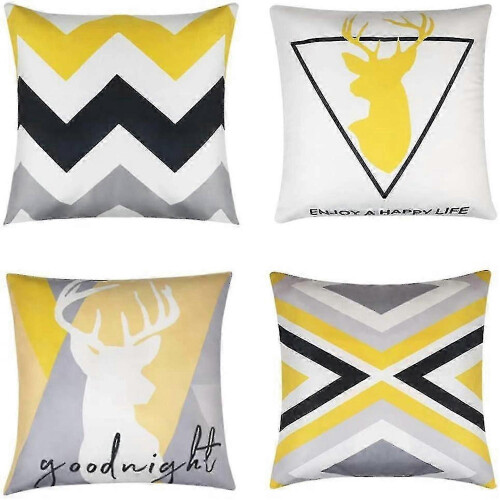4 pcs Pillow Case 45X45cm,Pillow Cases with Double Sided Patterns