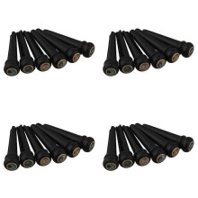 6Pcs Black Ebony Shell Guitar Bridge Bone Pins Set with Abalone Dot