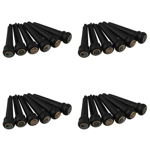 6Pcs Black Ebony Shell Guitar Bridge Bone Pins Set with Abalone Dot