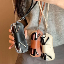 (white) Eyeglasses Necklace Pouch Case for Women Portable Sunglasses Storage Bag Glasses Holder Clip Hanging Sun Glasses Organizer Lightweight