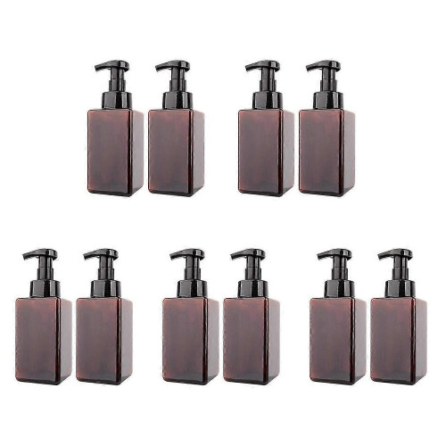 2 Pack Foaming Soap Dispenser 15Oz Plastic Pump Bottle - Brown 450Ml