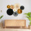 Conjunto de 8 leques de papel preto e dourado 2