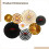 Conjunto de 8 leques de papel preto e dourado 4