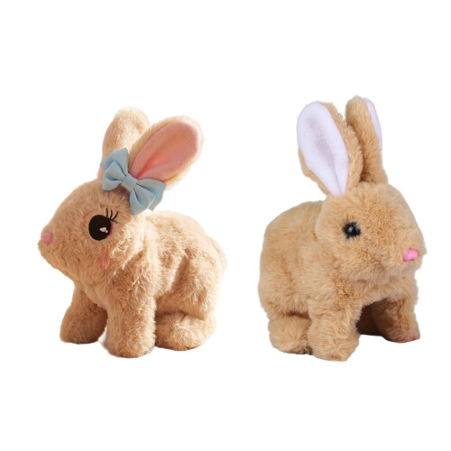 Le jouet interactif de lapin en peluche-un peu de jaune 1