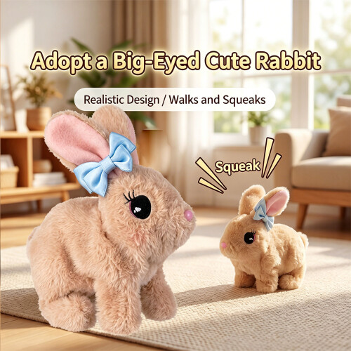 Le jouet interactif de lapin en peluche-un peu de jaune 2