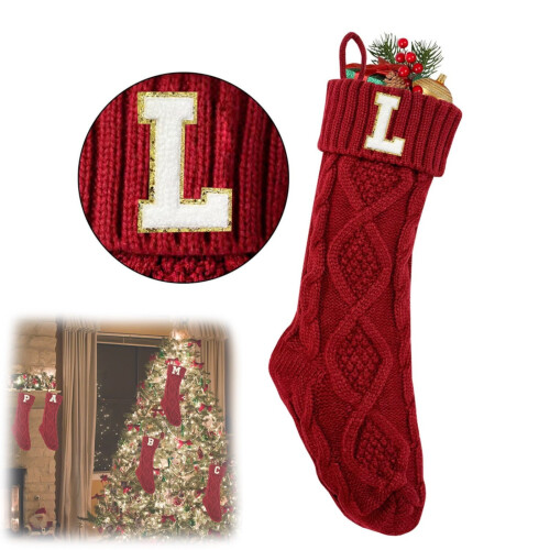 Meia de Natal personalizada na cor bordô, 45 cm (18 polegadas) 1