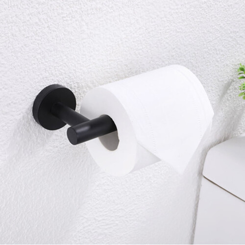Toiletpapirholder i sort rustfrit stål 2