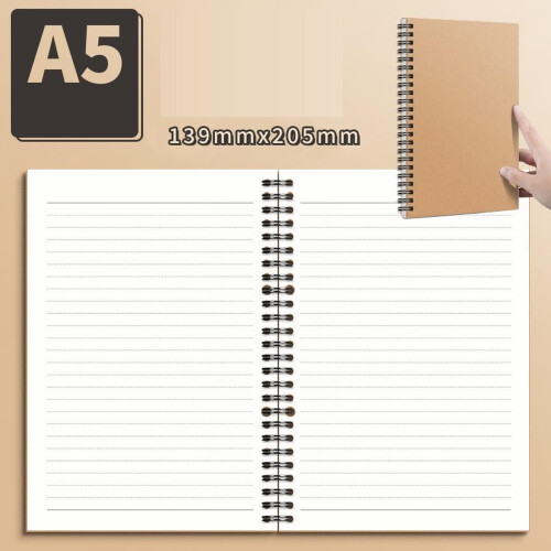Spiral Notebook 5x8 inches Soft Cover Wirebound Blank Paper 1