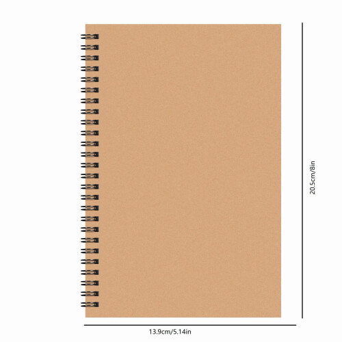 A5Soft Cover Λευκό Τετράδιο Καφέ Kraft Paper 1