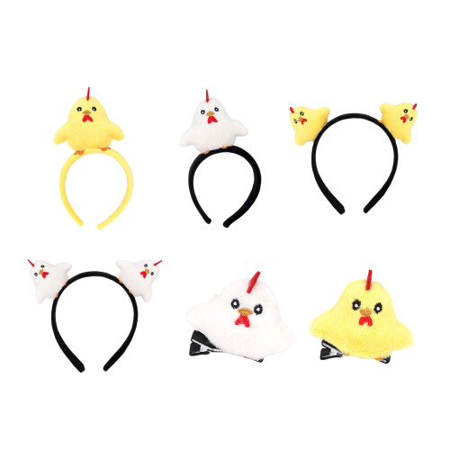 Adorable Plush Chicken Headband Soft-White chick headband 1