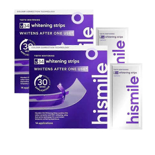 (2Packs=28Pcs) V34 Purple Teeth Whitening Strips