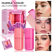 (Set A) Jelly Blush Set Lip Cheek Dual-Use Multi-Color Contouring Stick Highlighting Lipstick Rouge Balm