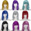 Lot de 10 perruques de cosplay scintillantes, postiche à frange 6