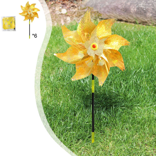 Conjunto de 6 moinhos de vento refletivos para afastar pássaros, 30 cm (12 polegadas).
