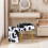 Fuzzy Rectangle Ottoman Stool with Storage 2