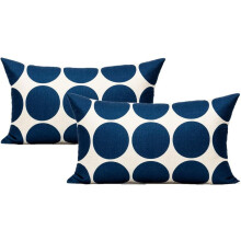 Housse de coussin lombaire bleu marine à motif géométrique 1220 pouces (2 pièces)