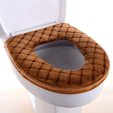Bruine, zachte, wasbare en herbruikbare toiletbrilhoes met ritssluiting