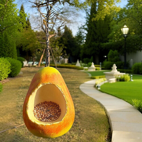 Mangeoire à oiseaux en résine en forme de fruit, 14 cm
