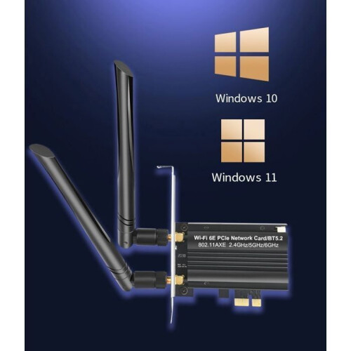 Placa WiFi 6E - OTBACT - PCIe - 5400 Mbps - Bluetooth 5.2 - Tri-Bands 6/5/2.4 GHz 2