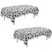 Černobílý plastový ubrus s potiskem krav 108x54 palců (2