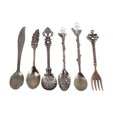 Ensemble de mini-ustensiles en laiton antique, style royal, 6 pièces
