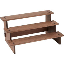 Expositor de madera de 3 niveles para joyas y cosméticos