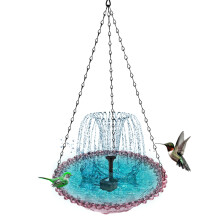 Bain d'oiseaux solaire pour jardin extérieur violet