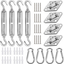 Kit de ferragens para vela de sombreamento – Aço inoxidável, conjunto de 4 peças