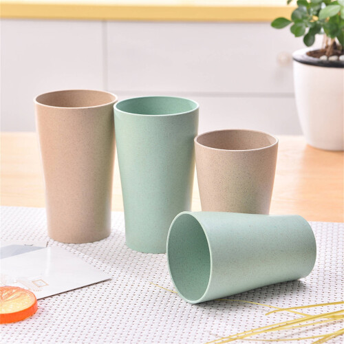 Healvian Stapelbare Trinkbecher aus Kunststoff, 4er-Pack
