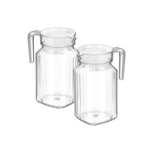 Pichet à eau en plastique avec couvercle, lot de 2, grande capacité