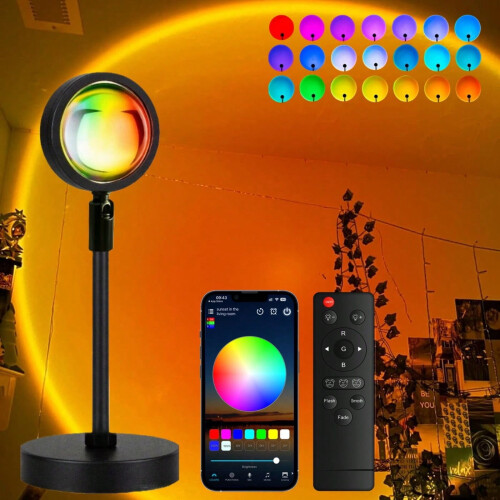 Luminária LED Sunset com alimentação USB e cores ajustáveis
