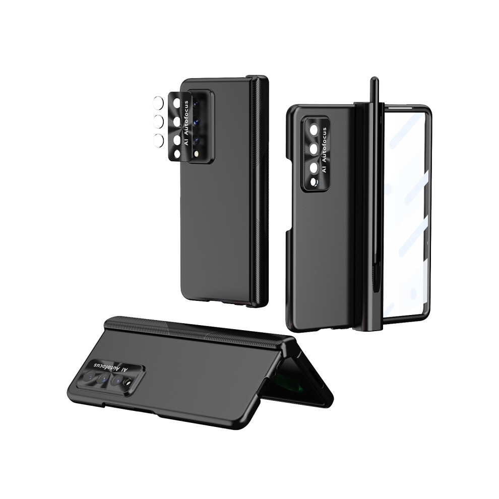 Compatible Gift Samsung Galaxy Z Fold3 5G Premium Series Electroplated Hinge Folding Phone Case With Stylus (Black):For Samsung Galaxy Z Fold3 5G Black 4984195314134